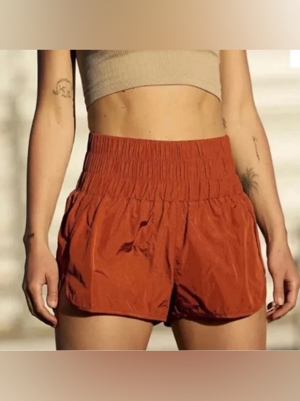FP Movement by Free People The Way Home Red Earth Rust Women’s Shorts sz L